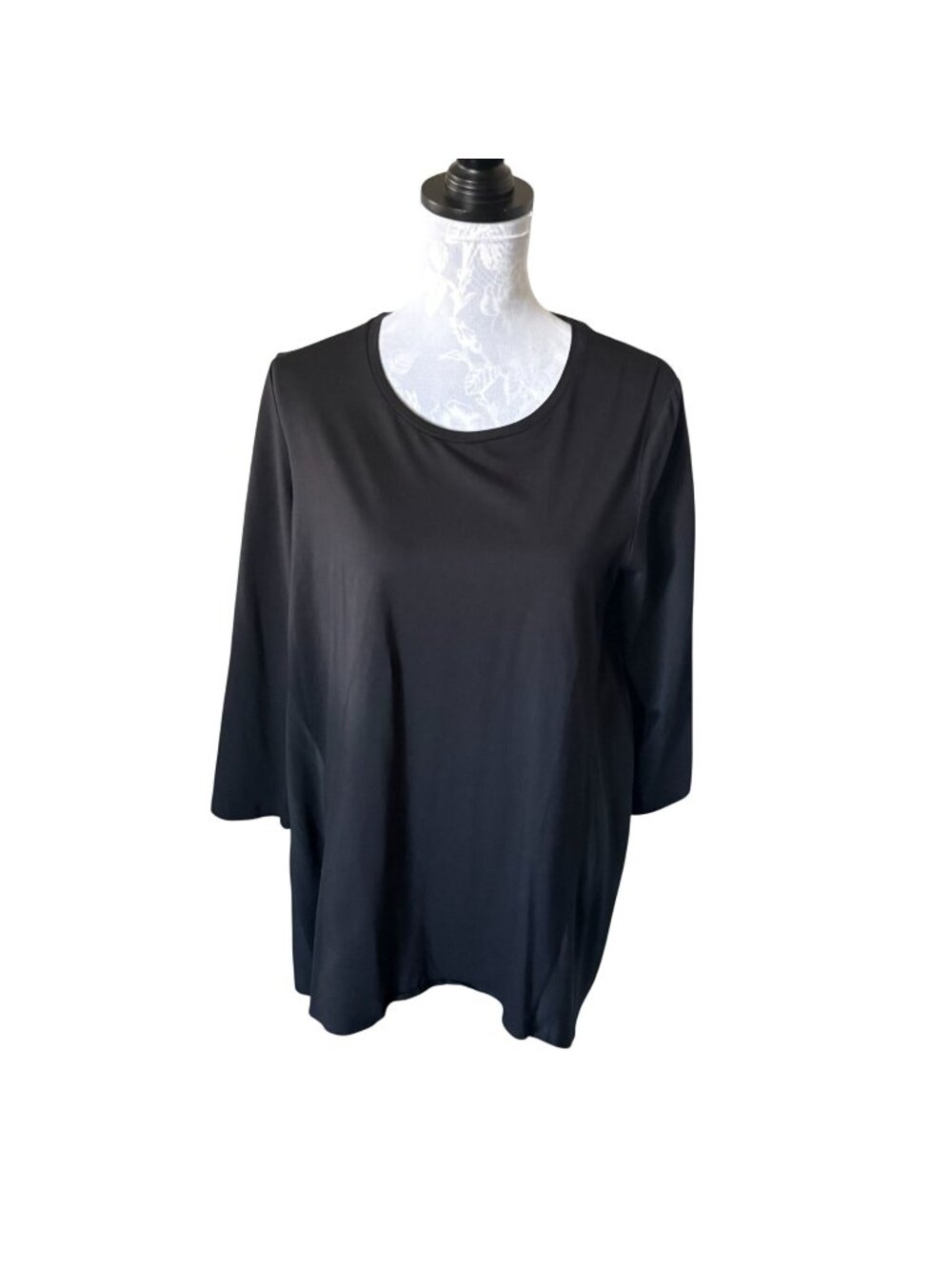 COS Womens Black Long Sleeve Cotton Spandex Silk Top Shirt NWT Medium
